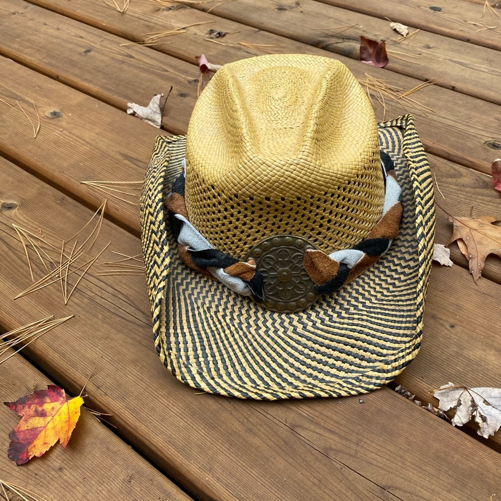 Bullhide by Montecarlo Hat Compay straw cowboy hat with cool suede band.
